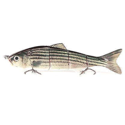 10in Multi Jointed Swimbait Fishing Lures Bait,4 Segment Big Giant Sinking Fishing Bass Lures,Crankbaits Swimbaits with Treble Hook - color: 10in,4.76oz-Color M