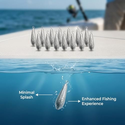 Teardrop Drop Shot Sinkers – Lead Fishing Weights & Sinkers for Bass, Catfish & Surf Fishing – Freshwater & Saltwater – 10 Sizes 1/2oz to 7oz, More Per Pack - style: 25g/0.88oz – 15pcs