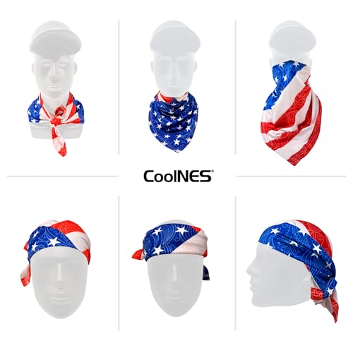 CoolNES - Cooling Bandana Adjustable Cools Instantly When Wet UPF 50 - color: Usa