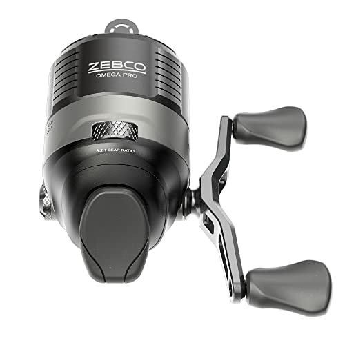 Zebco Omega Pro Spincast Fishing Reel, Dual Ceramic Pick-up Pins, Solid-Brass Pinion Gear, GlideLine ll Line Retrieval System, Pre-Spooled - size: 30 (Clam Pack)