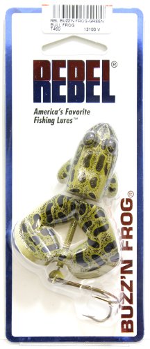 Rebel Lures Buzz'N Frog Topwater Buzzbait Fishing Lure, 2 1/2 Inch, 1/2 Ounce - color: Green Bullfrog