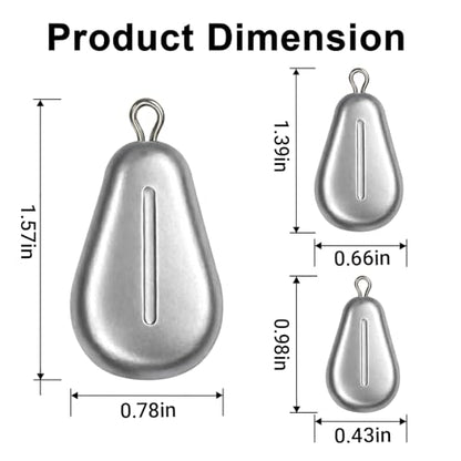 10pcs Fishing No-Roll Sinker Fishing Lead Weights Fishing Sinker Weights Assorted 10g 30g 50g Olive Heart Bass Casting for Catfish Rig, Surf Fishing - style: 10g/0.35oz-10pcs