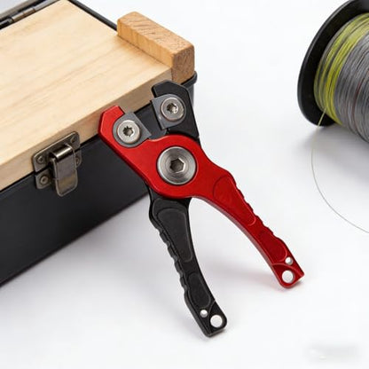 Multi-Use Mini Aluminum Alloy Fishing Cutter, Compact Scissors for Braided Lures, Outdoor Camping & Fishing RED