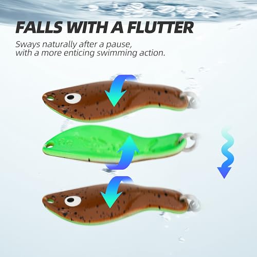 Inline Spinnerbaits for Bass Trout Pike – Premium Spinner Lures with Treble Hooks & Flash Blades for Freshwater & Saltwater Fishing – Durable, Vibrant, and Deadly Effective - style: Spoons