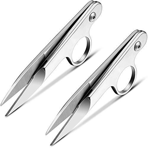 Mudder 2 Pcs Sewing Scissors Thread Snips with Protective Rubber Sleeve Mini Snippers Shears Small Trimming Nipper Clipper for Various Materials Fishing Line DIY Sewing Tailoring Dressmaking Crafting - style: Classical