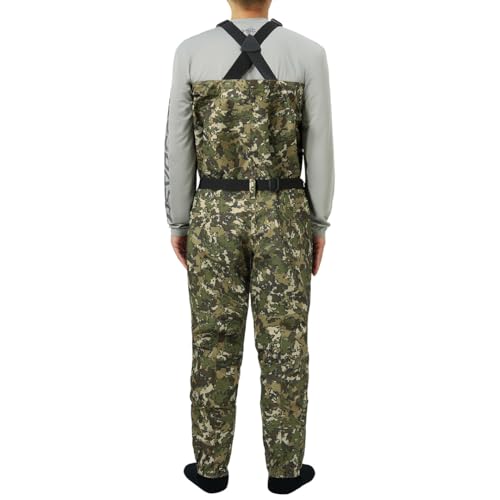 BASSDASH Breathable Ultra Lightweight Chest Stocking Foot Fishing Hunting Waders for Men - color: Veilflage, size: Medium