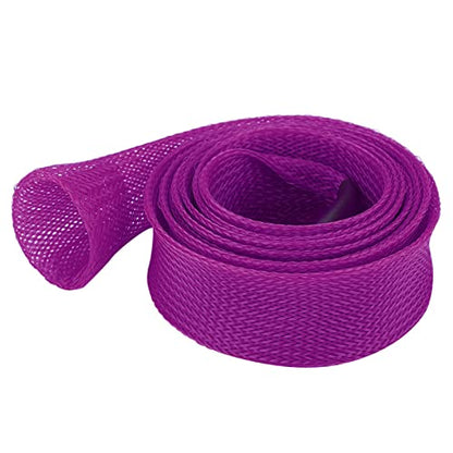 Fishing Rod Sock, Braided Mesh Fishing Rod Sleeve Rod Protector Flat or Pointed End Casting Rods Musky Ice Rod(Purple)