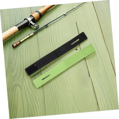 TOYANDONA 10pcs Elastic Fishing Rod Straps with Anti-Slip Green Bands (30x250mm) for Secure Casting and Spinning Rod Tie, Outdoor Pole Holder Accessories for Boat and Deck Use
