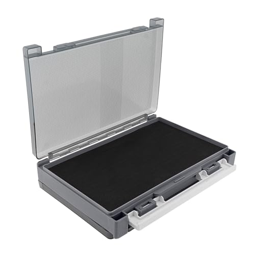 Double Sided Fishing Lure Box Organizer, Fishing Tackle Box Storage Hard Plastic Container Case for Lure Bait Hooks Beads (Gray, 7.8 * 5.8 * 1.6 inch) - color: Gray