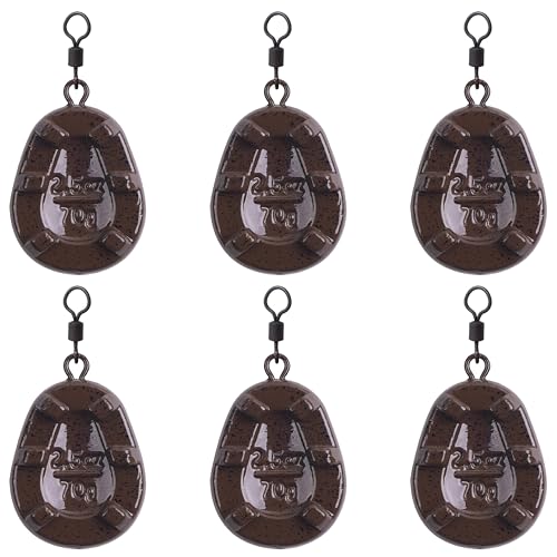 Carp Fishing Weight Sinkers,Coated Tapered Flat Pear Carp Fishing Sinkers with Rolling Swivel Carp Coarse Fishing Gear Tackle 2oz 2.5oz 3oz 3.5oz 4oz - size: 2.5oz-6pcs, style: Flat Pear Shape