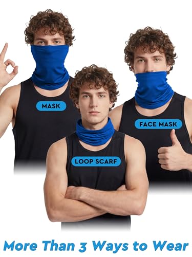 9 Pieces Men Balaclava Neck Gaiter Face Mask Summer Sun Protection Cooling Breathable Head Cover Scarf Bandana - color: Stylish Color