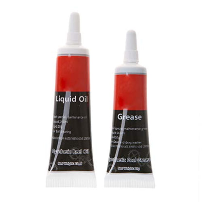 2 Pieces Fishing Reel Special Lubricant Oil Grease Drum Wheel Spinning Wheel Bearings Noise Abrasion Reducing Waterproof, 14.8ml