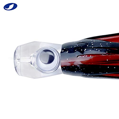 OCEAN CAT Saltwater Trolling Lure for Marlin Tuna Mahi Dolphin Durado Wahoo Trolling Lures Free Mesh Bag Offshore Big Game Lures - color: 9 in - Crystal Head - 6pcs