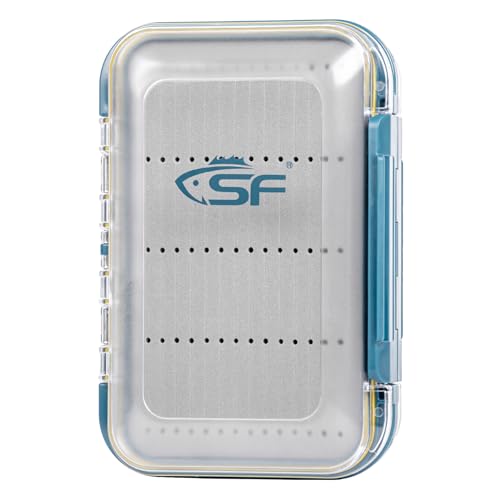 SF Large Waterproof Fly Box - Double Sided Clear Lid - Ice Fishing & Jig Head Tackle Box - Fly Flies (Dry, Wet, Nymph, Streamer) & Foam - style: Streamer Foam-Large