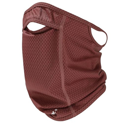 Sun Protection Face Mask with Neck Cover, Cooling Breathable Ear Loop Neck Gaiter for Fishing Cycling Running - color: Burgundy