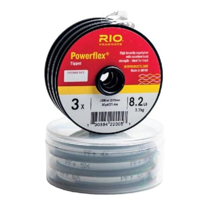 RIO Products Powerflex Tippet, Freshwater Fly Fishing Trout Tippet, Superb Knot Strength, Stretch, and Suppleness, 30yd Spools, 3 Pack - size: 3X - 5X