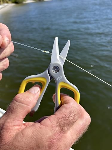 danco Fishing Ceramic Braid Scissor, Karl,Serrated Blades, Fishing Scissors for Braided Line, Non Slip Grip