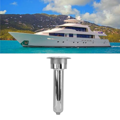 Heavy Duty Stainless Steel Deluxe Rod Holders, 2 in 1 Flush Mount Fishing Rod Pole Holders, 0 15 30 Degree Boat Fishing Rod Cup Holder 280mm Round Top Cup Holder for Yacht Ship - style: 0 Degrees