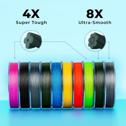 Calamus Bastion Braided Fishing Line -Abrasion Resisting Braided Lines – Thin Diameter Superline – Zero Stretch – 4 Strand MultiTuf Fiber Braid Line - color: X4-Grass Green, size: 30 LB - 300 Yds