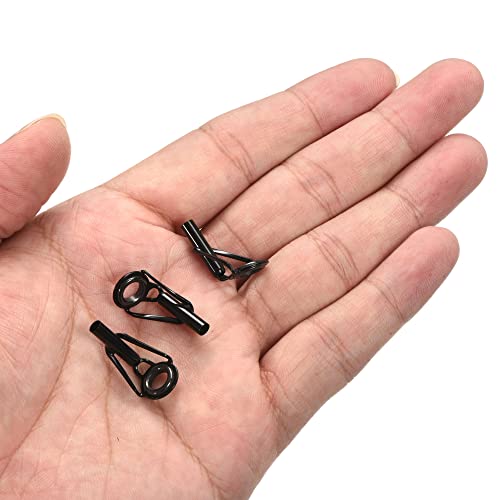 PATIKIL Tube Dia Fishing Rod Tips Repair Kit, Stainless Steel Black Guide Ring for Fishing - size: 3.0mm