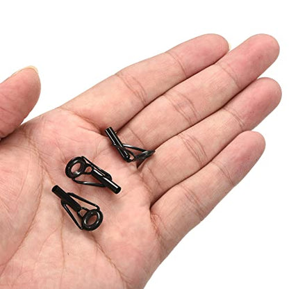 PATIKIL Tube Dia Fishing Rod Tips Repair Kit, Stainless Steel Black Guide Ring for Fishing - size: 3.0mm