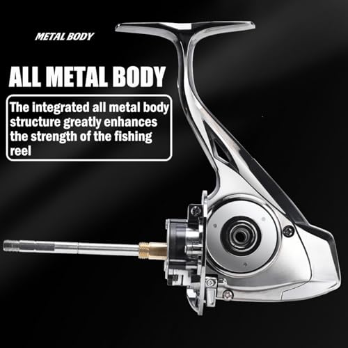Heavy Duty Spinning Reel Metal Body with CNC Machined Spool 55LB Max Drag 6/8+1 Bearings Ultra Smooth 4.6/4.8:1 High Speed Gear Ratio Saltwater Freshwater Fishing Reel for 8000 to 14000 Series - color: BP9000