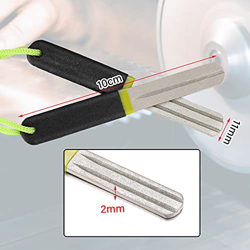 Skylety 4 Pcs Hook Sharpener Hook File for Fishing Diamond File with Handle Portable Fishing Sharpener with Double Sided Fine and Medium Grit, 4 Inch(Green) - color: Green