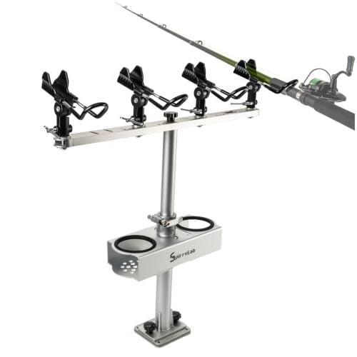 Spider Fishing Rod Holders for Boat, Aluminum Crappie Fishing Pole Mount, Adjustable Height & Angle, Boat Rod Rack for Spider Rigging - style: 1 Pack, Fishing Rod Holder