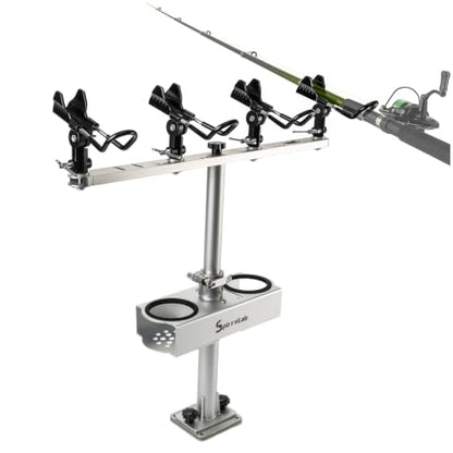 Spider Fishing Rod Holders for Boat, Aluminum Crappie Fishing Pole Mount, Adjustable Height & Angle, Boat Rod Rack for Spider Rigging - style: 1 Pack, Fishing Rod Holder