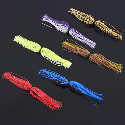 OROOTL Silicone Jig Skirts Spinnerbait Skirt Replacement Bass Fishing Lures for DIY Spinner Baits Buzzbaits Squid Jig Accessories - color: C-Skirts-12pcs