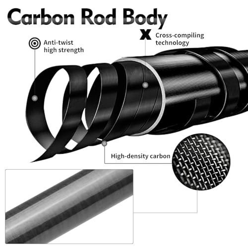 Fishing Rod and Reel Combo - Carbon Fiber Telescopic Fishing Pole with 2000 Spinning Reel Combos - Sea Saltwater Freshwater Ice Bass Fishing Tackle Set Fishing Rods Kit Fishing Poles and Reels Combo - color: Single Fishing Rod, size: 5.9 ft
