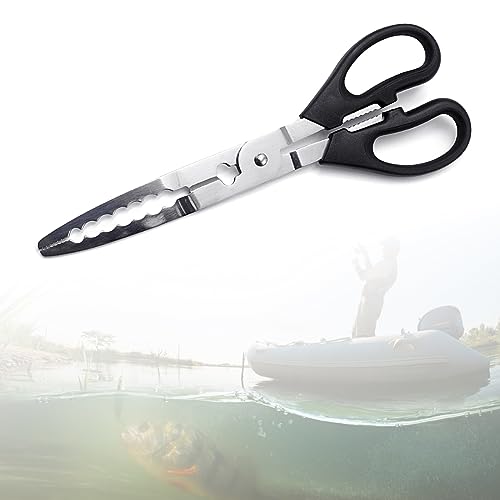 Multifunction Scissors Fishing Plier Scissor Braid Line Lure Cutter Hook Remover Tackle Tool Cutting Fish Tongs Stainless Steel Multi Functional Equipment Accessory