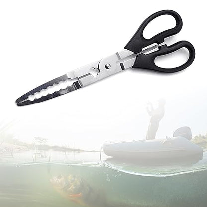 Multifunction Scissors Fishing Plier Scissor Braid Line Lure Cutter Hook Remover Tackle Tool Cutting Fish Tongs Stainless Steel Multi Functional Equipment Accessory