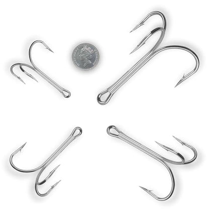 15/30pcs Classic Treble Fishing Hooks Large Size Silver Triple Barbed Fish Hook Strong Sharp Saltwater Fishing Hooks Size 4/0 6/0 7/0 8/0 9/0 10/0 - size: 10/0 - 30pcs