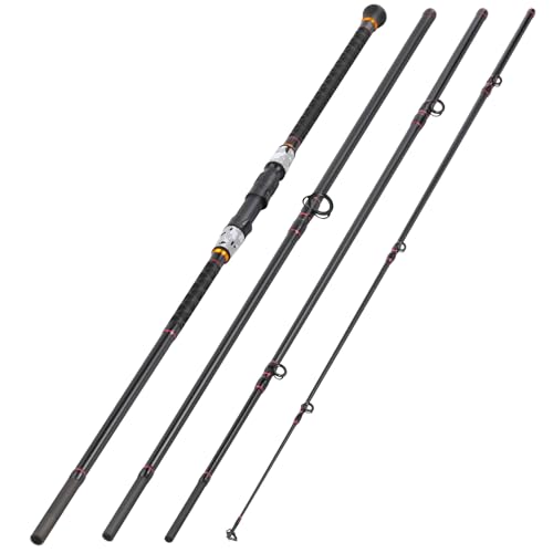 Sougayilang Surf Fishing Rod Portable Travel MH/H Surf Spinning Rod 4 Piece Carbon Fiber Saltwater Fishing Rod 10'/11'/12'/15' - color: gray, size: 11ft-Spinning-4Pc-MH