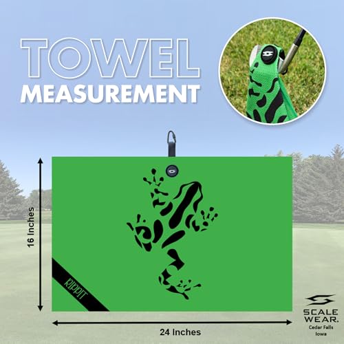 Magnetic Microfiber Waffle Golf Towel – Large 16"x24" Clean Golf Club Ball Magnet Clip to Hang on Bag Cart Strong Premium Strength Ultra Absorbent Gear Green Men (Rippit Green) - color: Rippit Green