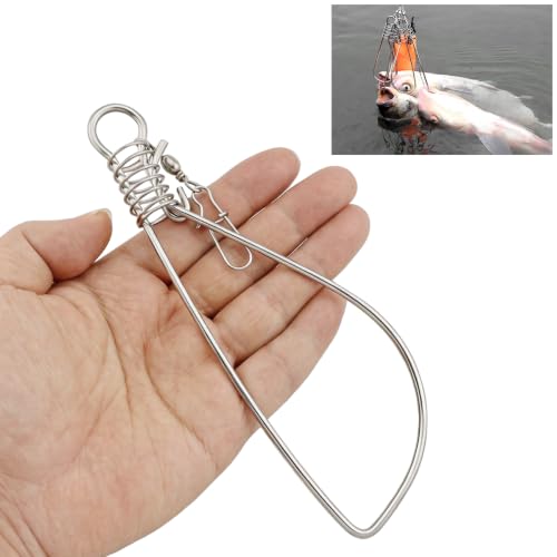 6PCS Stainless Steel Fish Stringer 18cm Wire Diameter 3.0 with Figure Eight Lure Ring Fishing Gear Accessories Outdoor Heavy Duty Rope Clip