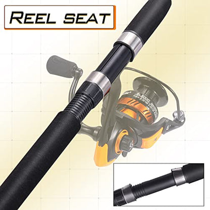 Sougayilang Catfish Fishing Rod and Reel Combo, 2-Piece Spinning Combo, Durable Graphite & Glass Blanks Fishing Pole for Crappie - color: Blue-Fast-MH, size: 6.9ft and 3000 reel