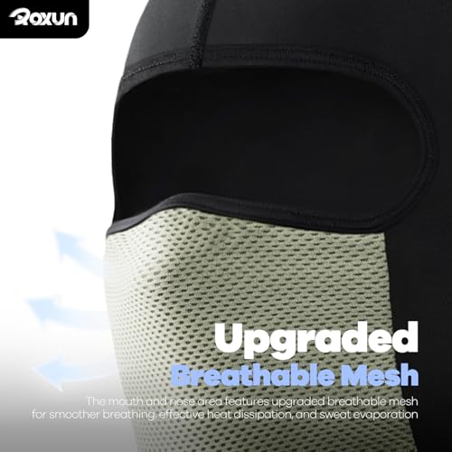 ROXUN Balaclava Moto Face Mask, Summer Cooling Ice Silk Mesh Sun Protection | Ice Silk Cooling, Breathable Mesh, UPF 50+, Helmet Friendly, Glasses Compatible, Versatile Use for Cycling Ski - color: Gray