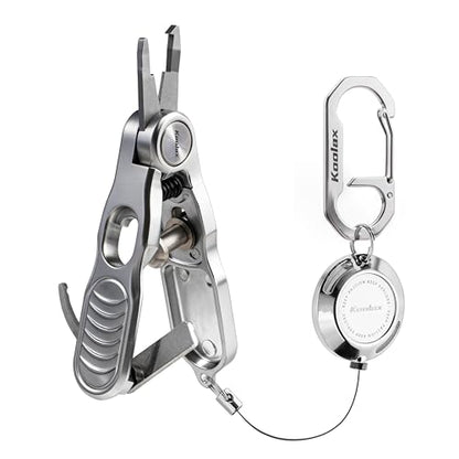 3-in-1 Fishing Line Cutter, Stainless Steel Multi-Function Portable Scissors with Retractor & Knot Tying Tool for Various Fishing Lines - size: JXQ85-85