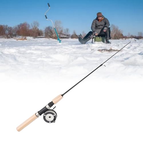 Sorandy 65cm Ice Fishing Rod Reel Combo, Fishing Pole Kit, Smooth Rotation, Comfortable Grip, Non Slip, Spinning Ice Fishing Combo, Fiberglass Material, #711