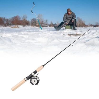 Sorandy 65cm Ice Fishing Rod Reel Combo, Fishing Pole Kit, Smooth Rotation, Comfortable Grip, Non Slip, Spinning Ice Fishing Combo, Fiberglass Material, #711