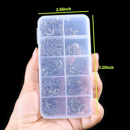 1000pcs 600pcs 300pcs Small Fish Hooks for Freshwater, 10 Specifications of Trout Fishing Hook Set - style: 300pcs