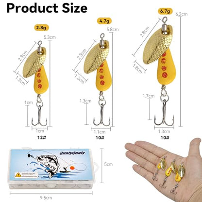 QualyQualy Trout Lures Fishing Spinnerbaits 5pcs Brass Hard Metal Spinner Trout Baits Fishing Lure for Perch Freshwater Saltwater Lake River - color: #A, size: 1/6 oz