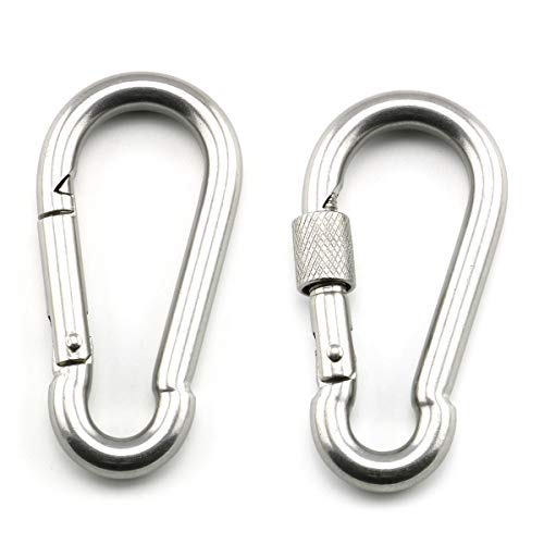 1PCS M6 Double Ended Swivel Eye Hook 304 Stainless Steel Eye to Eye Swivel Shackle Ring Connector + 2PCS M6 Snap Hook - size: M6