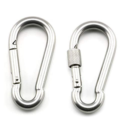 1PCS M6 Double Ended Swivel Eye Hook 304 Stainless Steel Eye to Eye Swivel Shackle Ring Connector + 2PCS M6 Snap Hook - size: M6