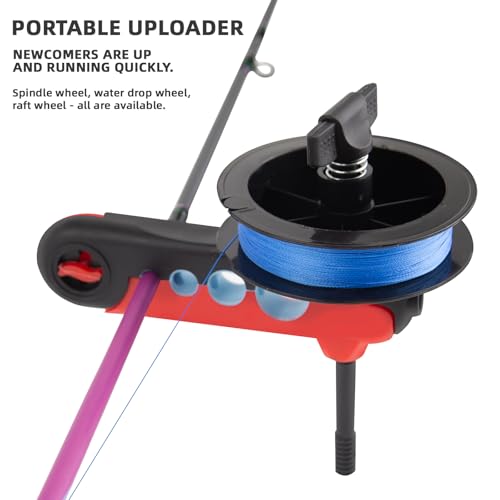 2PC Fishing Line Counter and Fishing Line Spooler Set, Universal Rod Clamp 4 Sizes Silicone-Protected Spooler, 0-999M Depth Gauge Counter,Smooth Winding System for Spinning/Baitcasting Reels