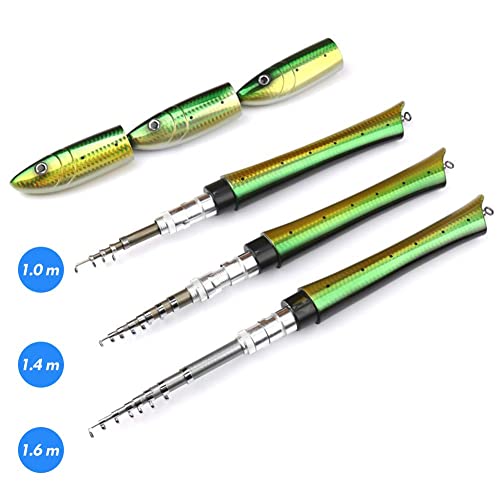 Pen Fishing Pole 55 Inch Mini Pocket Rod Travel Set for Ice Fly Sea Saltwater Freshwater 1.4m