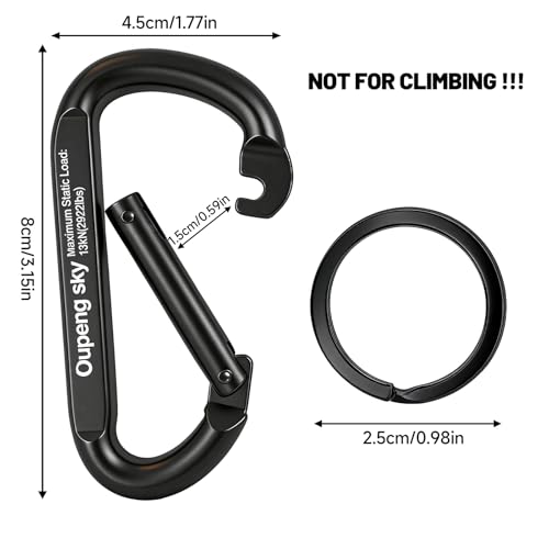 Carabiner Clip - Heavy Duty Carabiners 800lbs-13KN (2922 lbs) Carabeaner D Ring Shape,Key Chain Clip Hook,Keychain Clip,Multipurpose for Camping, Hiking,Backpacking or Other Outdoor Activities. - style: 12PCS 3 Inch(13KN/2922 lbs)
