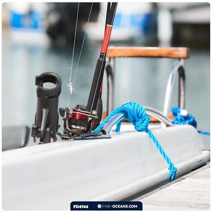 Five Oceans Fishing Rod Holder for Boat with Deck Mount Base, Black, High-Impact Nylon for Boats & Kayaks, Multiple Sizes - style: Compatible Spring-lock Base
